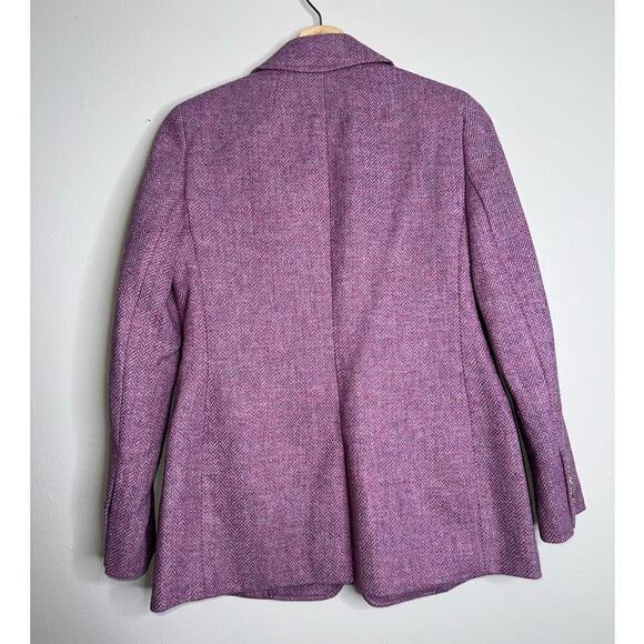 J.Crew Bristol Double-Breasted Blazer Moon Wool Lavender Herringbone Size 00 - Picture 7 of 7